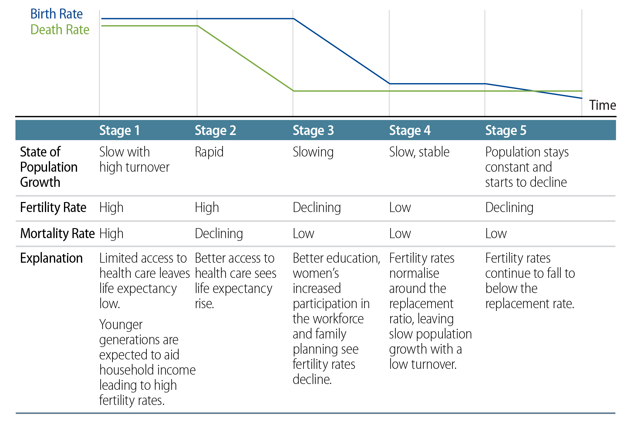 Demographic Transition Model—Stages of Development